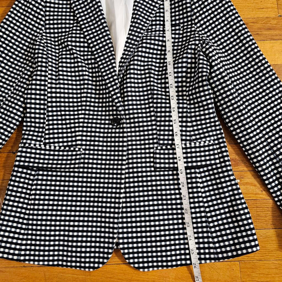Banana Republic Black White Gingham Blazer Size 4 - Picture 4 of 8